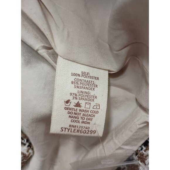 Mystree Blazer Jacket Womens Medium Plaid Tweed Shimmer Double Breasted Office - Picture 9 of 12